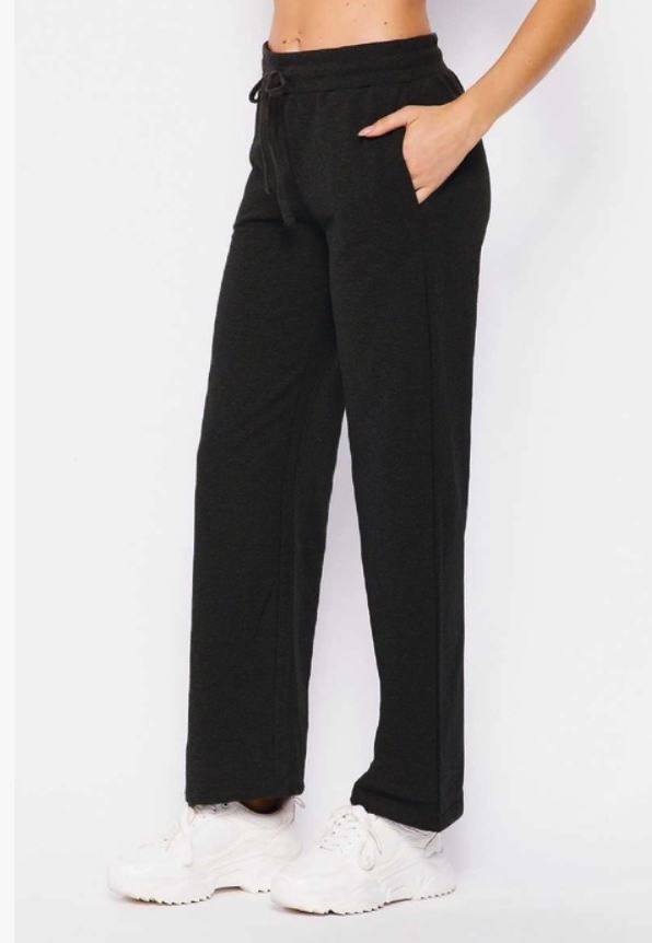French Terry High Waist Wide Leg Pants