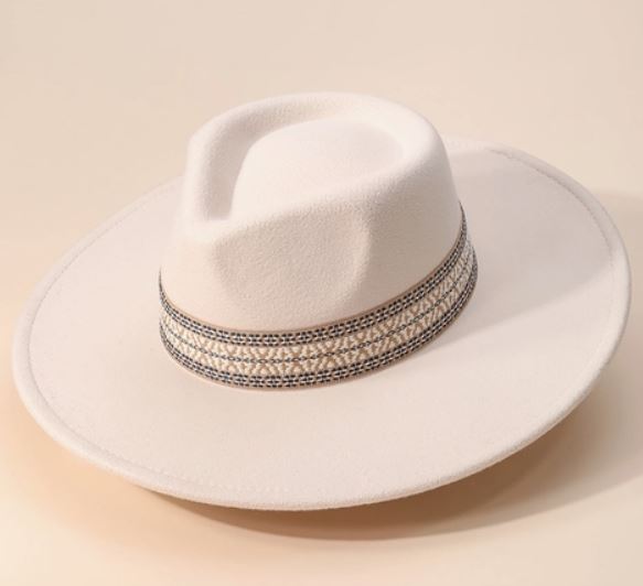 Flat Brim Boho Fedora Hat