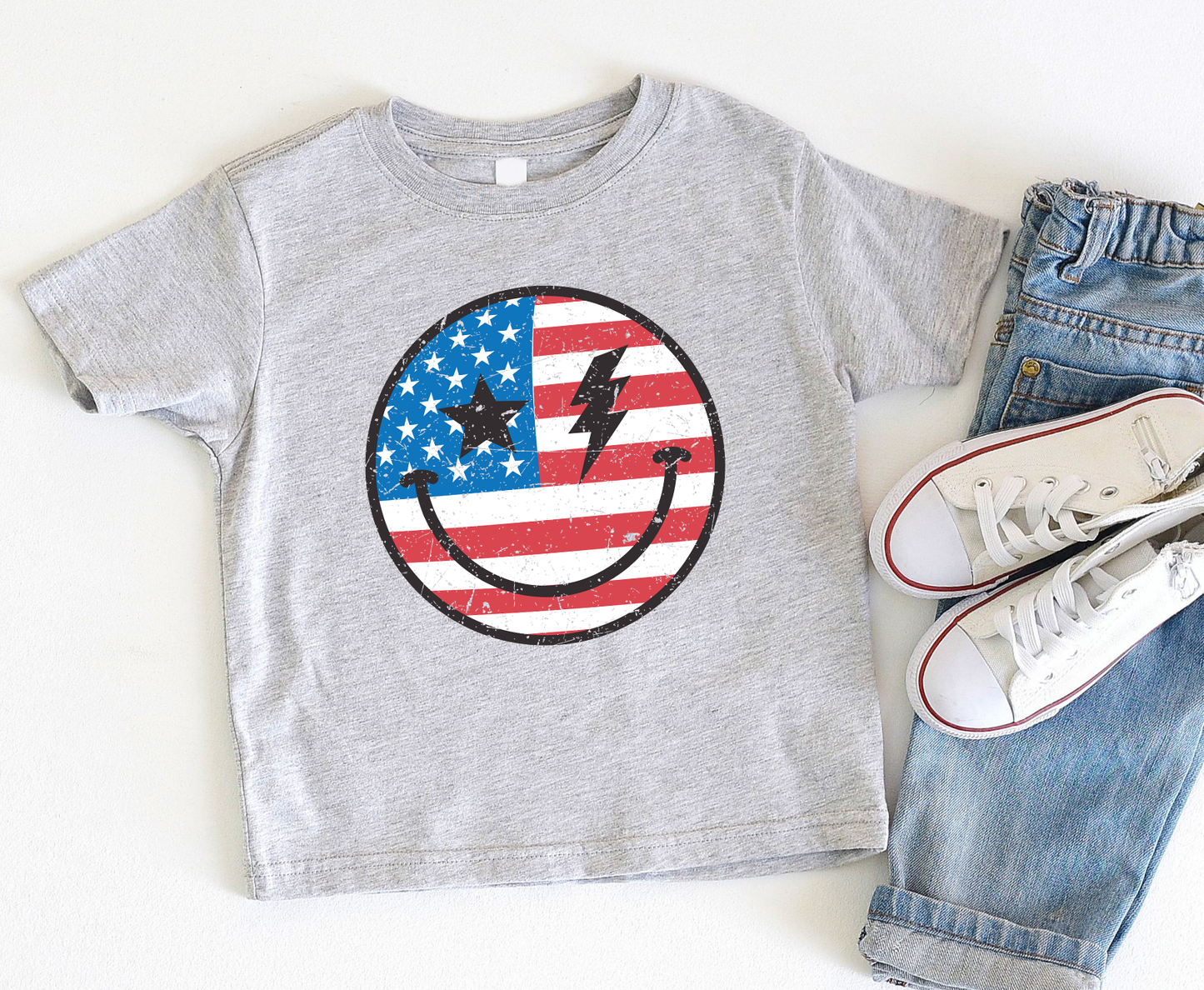 Smiley Stars & Stripes Kids Tee/Bodysuit