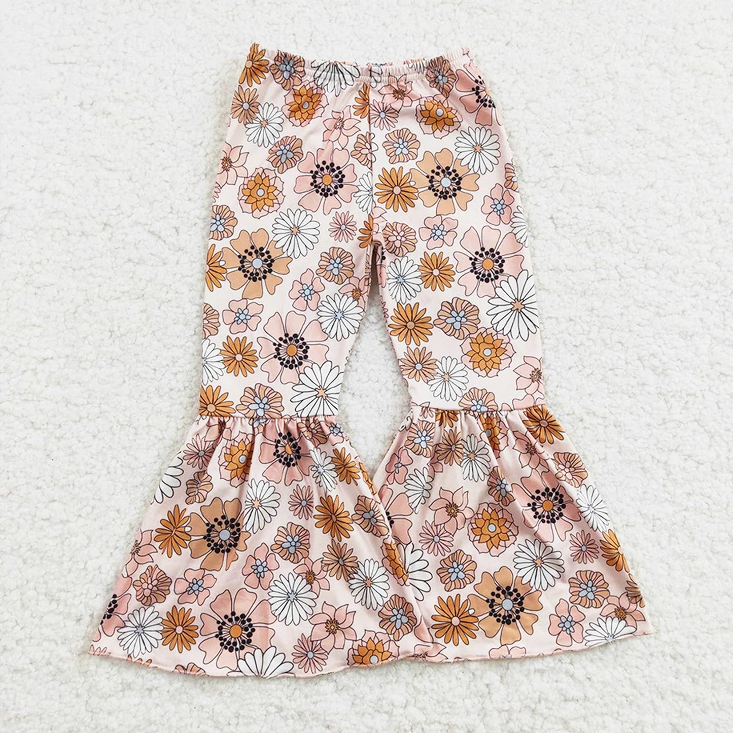 Girls Flower Bell Bottom Pants