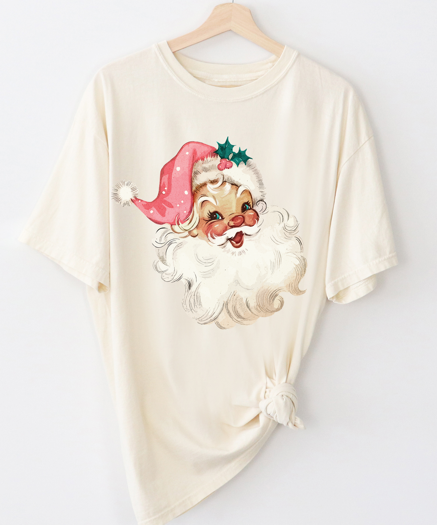 Retro Pink Santa Tee