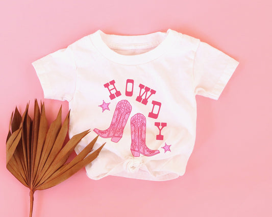 Pink Howdy Kids Tee/Bodysuit
