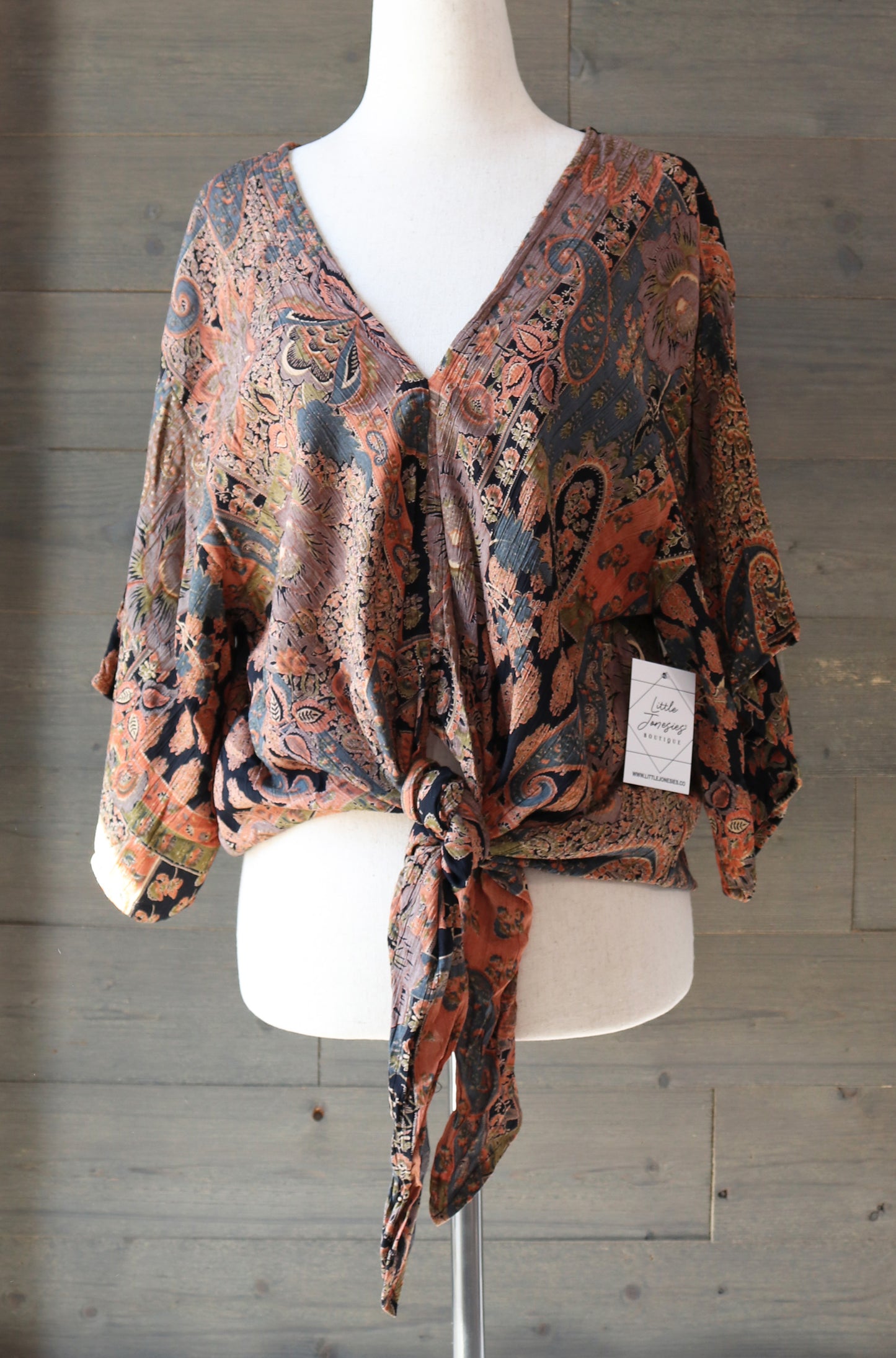 Paisley Kimono Blouse