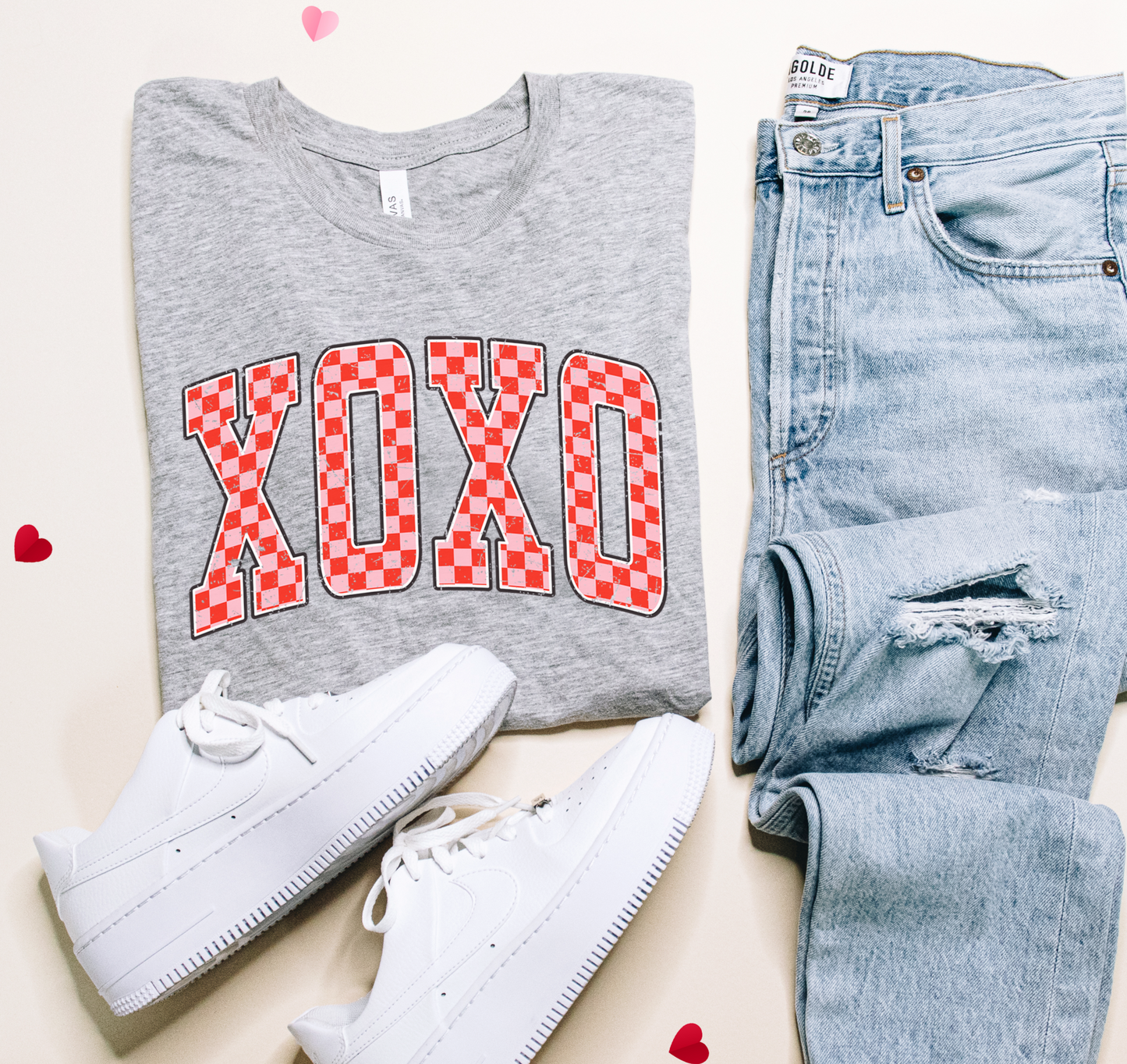 XOXO Checkered Tee