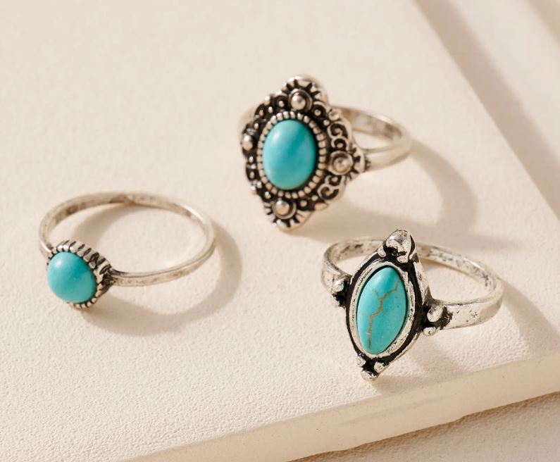 Set Of Three Western Stone Rings