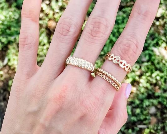 Ribbed Metal Ring