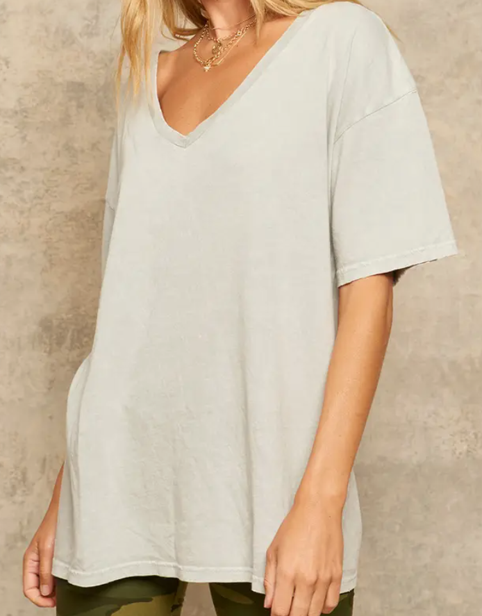 Mineral Washed V-Neck Tee