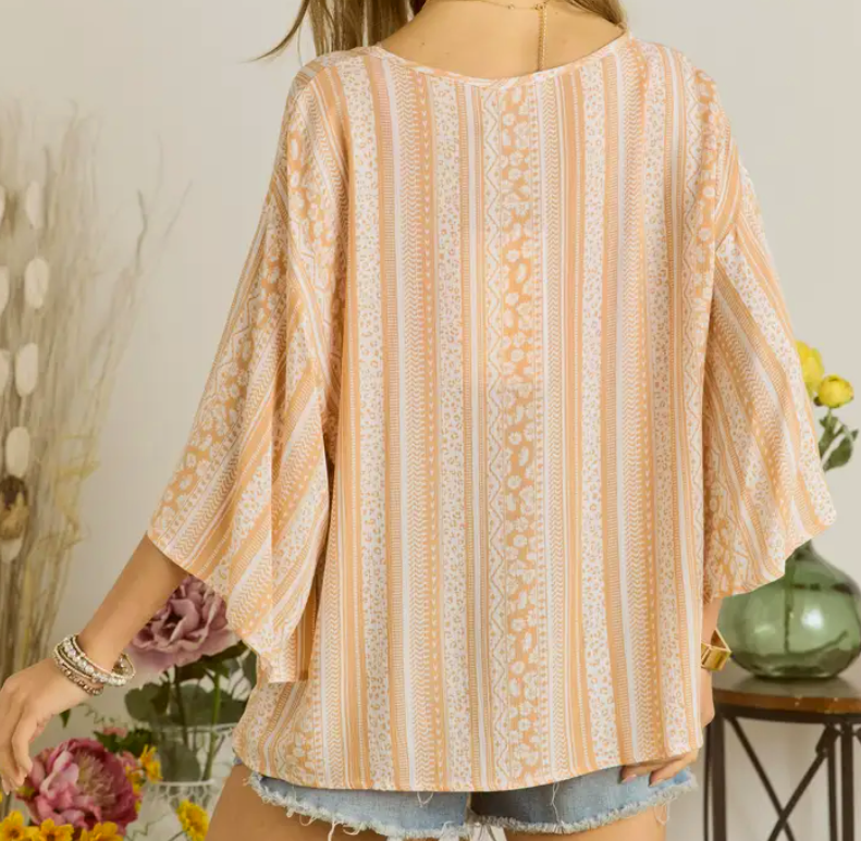 Floral Front Tie Blouse