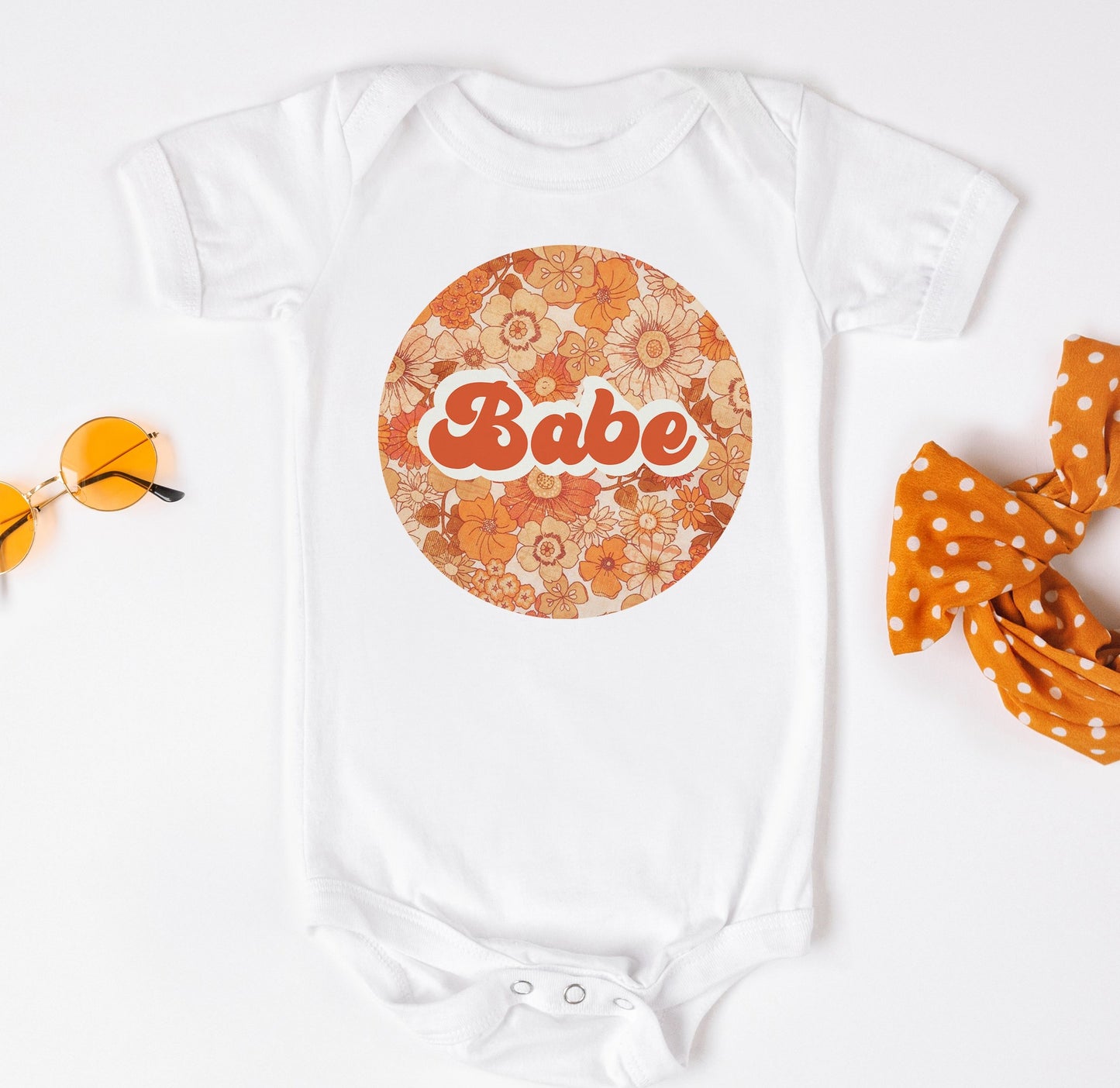 Babe Floral Circle Kids Tee/Bodysuit