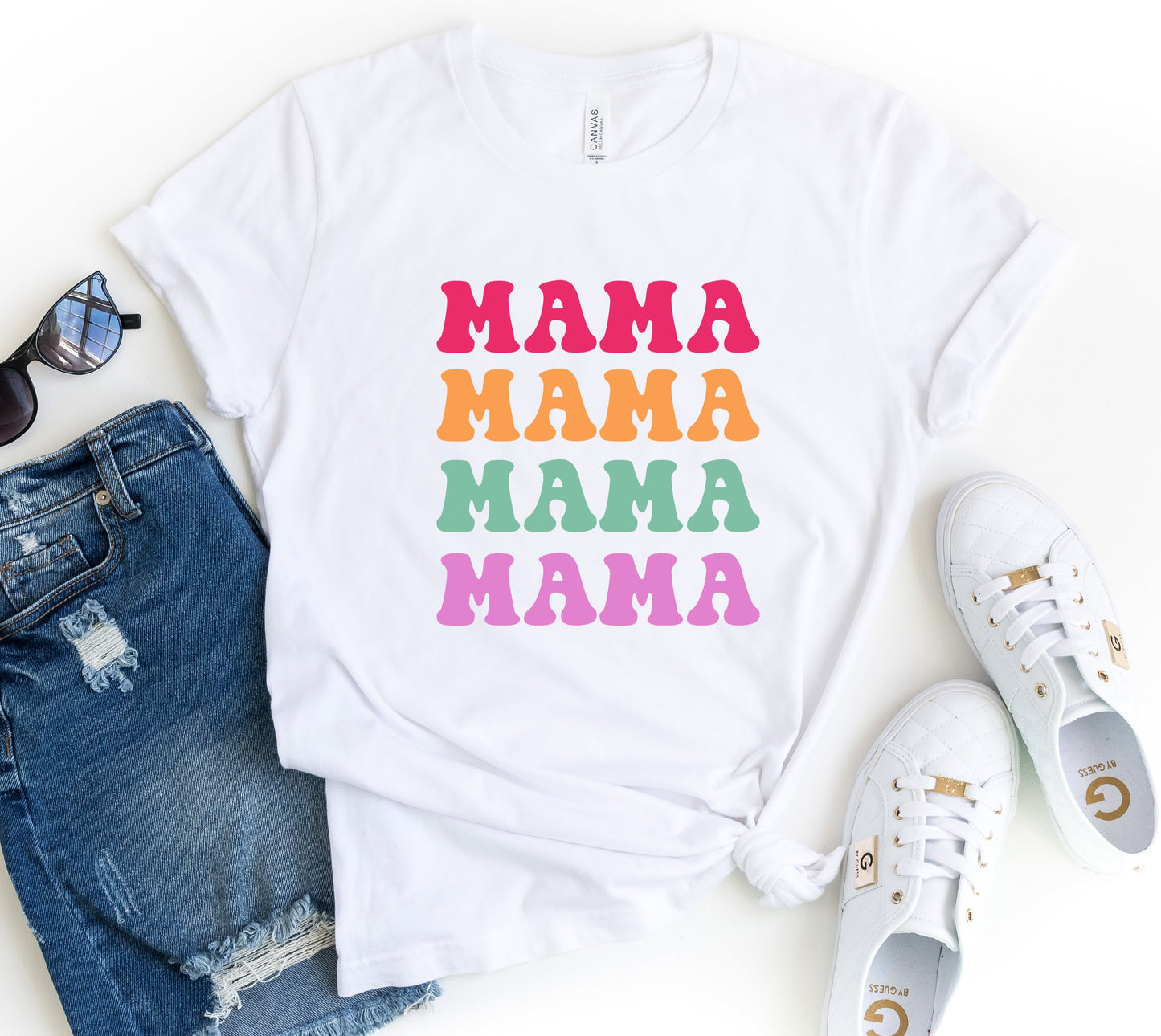 Mama Colorful Stacked Tee