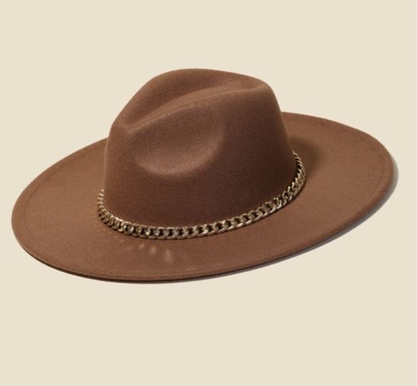 Chain Band Fedora Hat