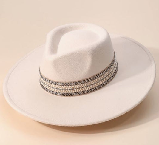 Flat Brim Boho Fedora Hat
