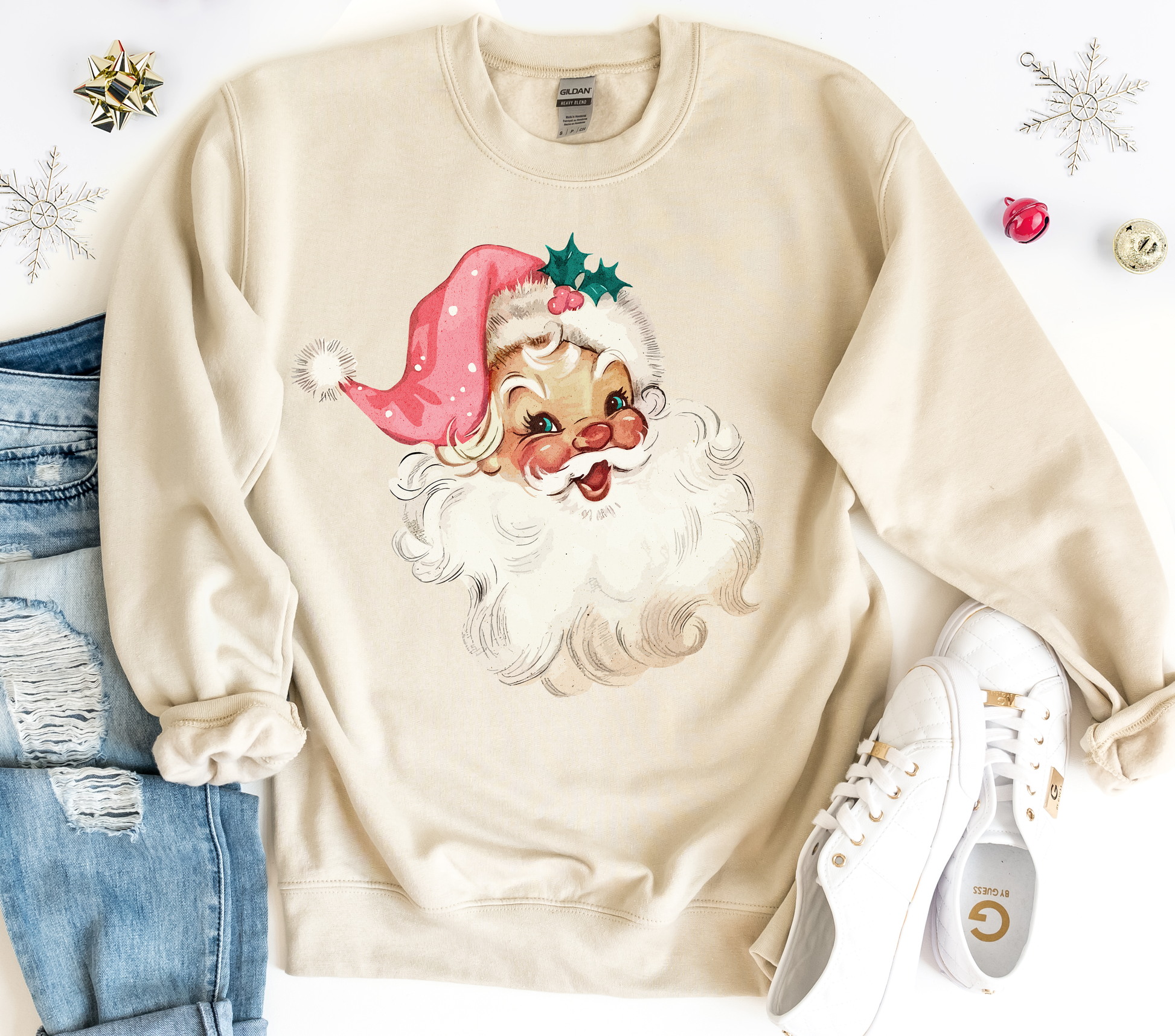 Retro Pink Santa Sweatshirt