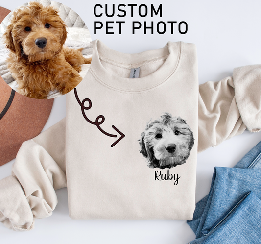 Custom Pet Sweatshirt Using Pet Photo