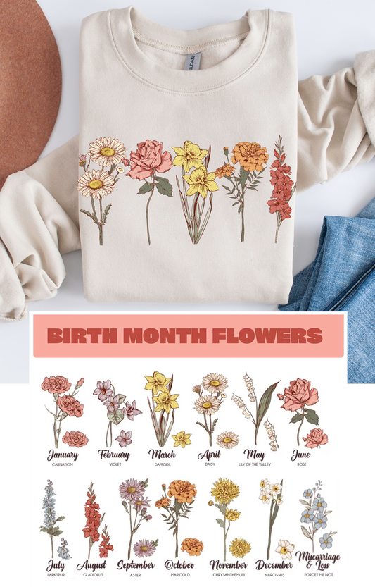 Custom Birth Month / Birth Flower Sweatshirt