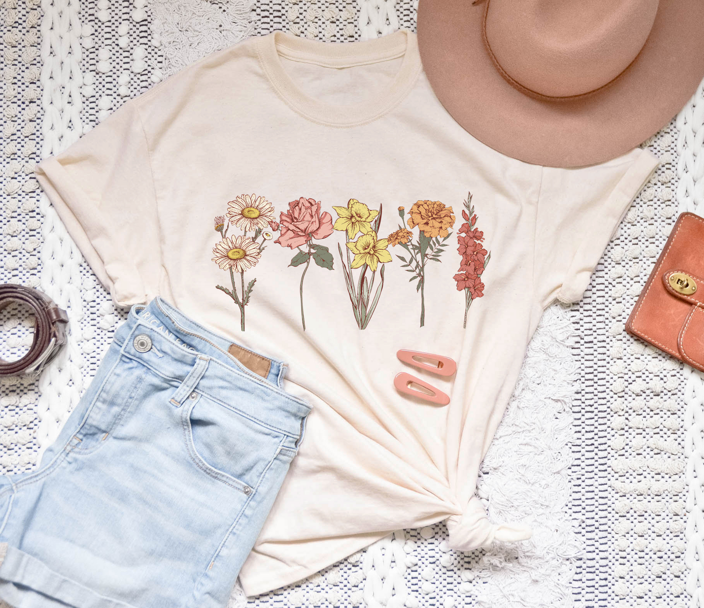 Custom Birth Month / Birth Flower Tee