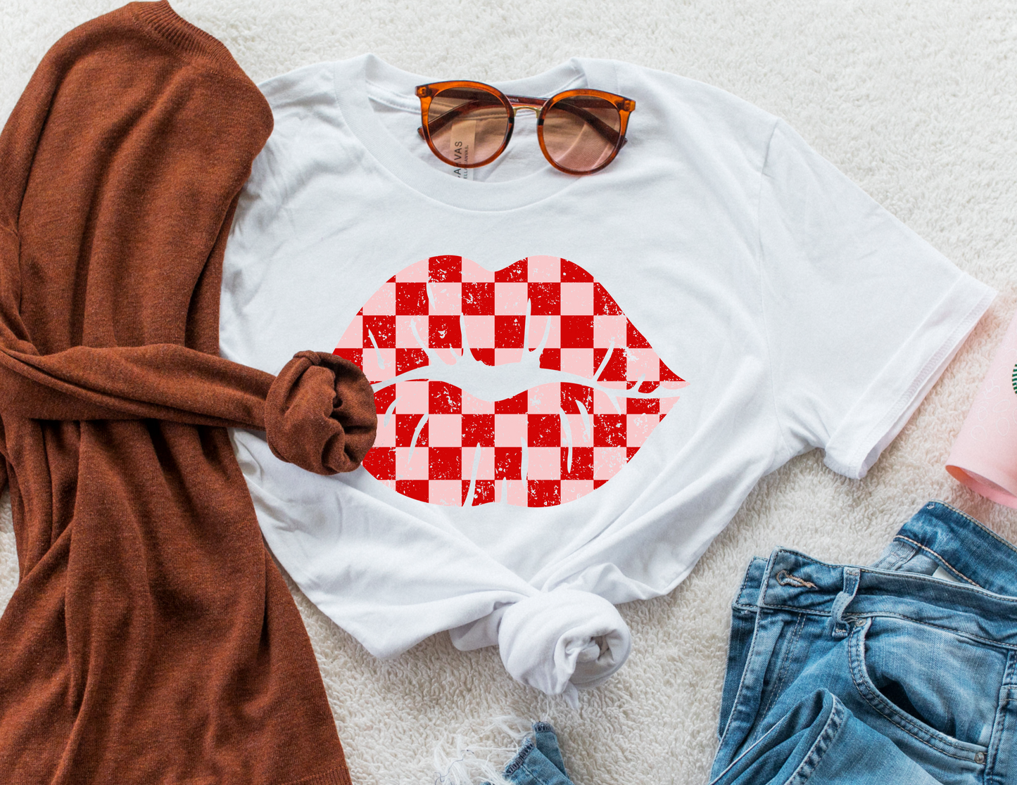 Checkered Lips Tee