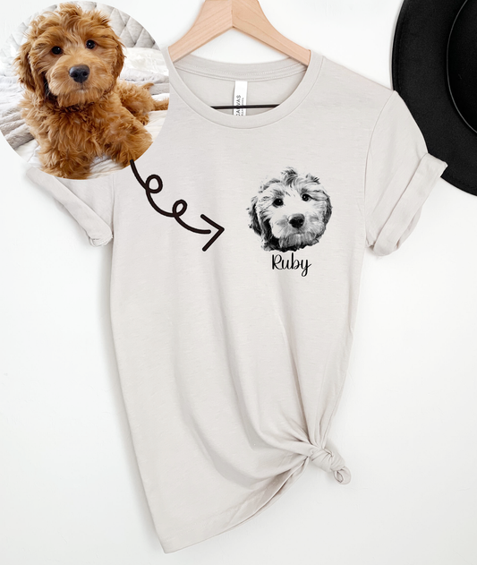 Custom Pet T-Shirt Using Pet Photo