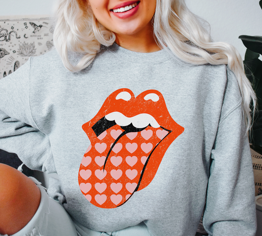 Heart Rock N Roll Tongue Sweatshirt