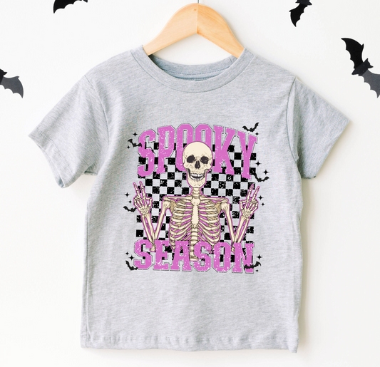 Spooky Season Purple Skeleton Kids Tee/Bodysuit