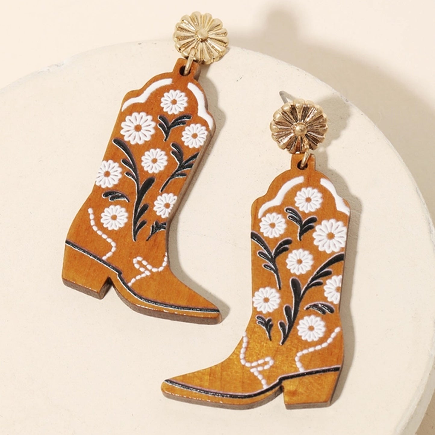 Floral Boot Earrings