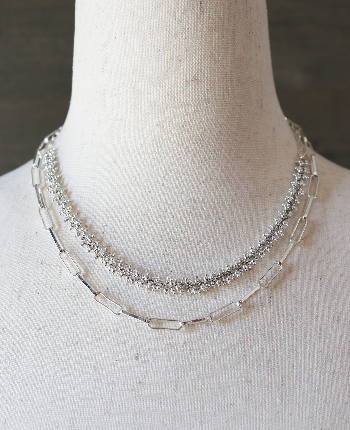 Layered Chain & Beaded Necklace