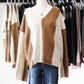 Striped V-Neck Knit Sweater