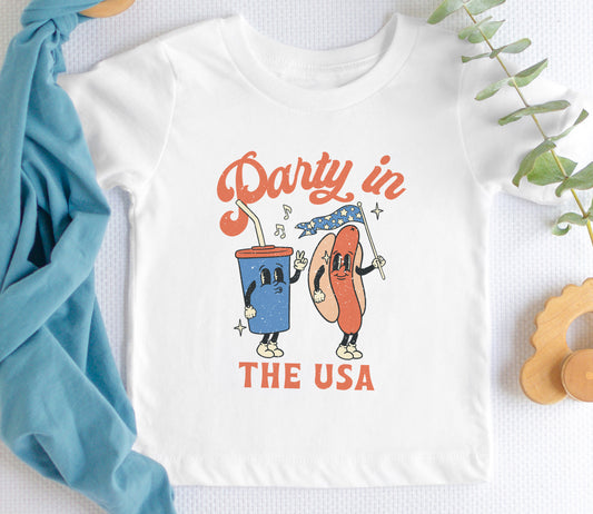 Party In The USA Cartoon Kids Tee/Bodysuit