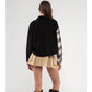Contrast Plaid Patchwork Button Up Top