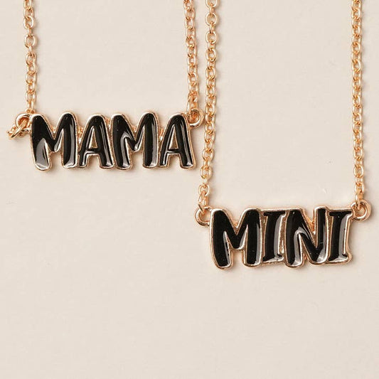 Black Mama & Mini Necklace Set