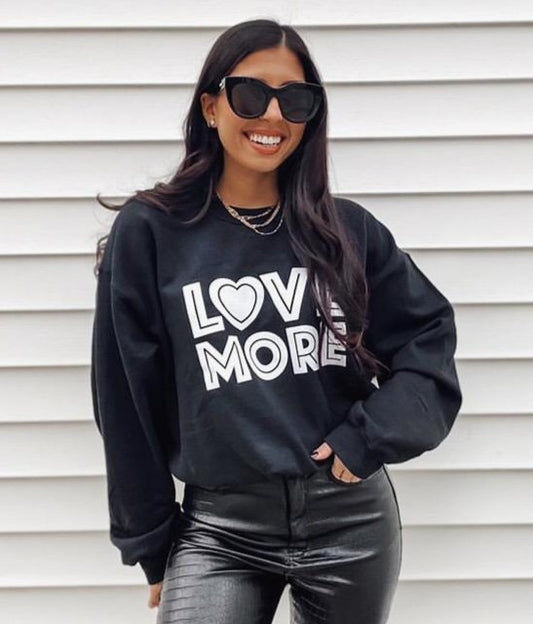 Love More White Print Sweatshirt