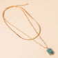 Layered Stone Pendant Necklace