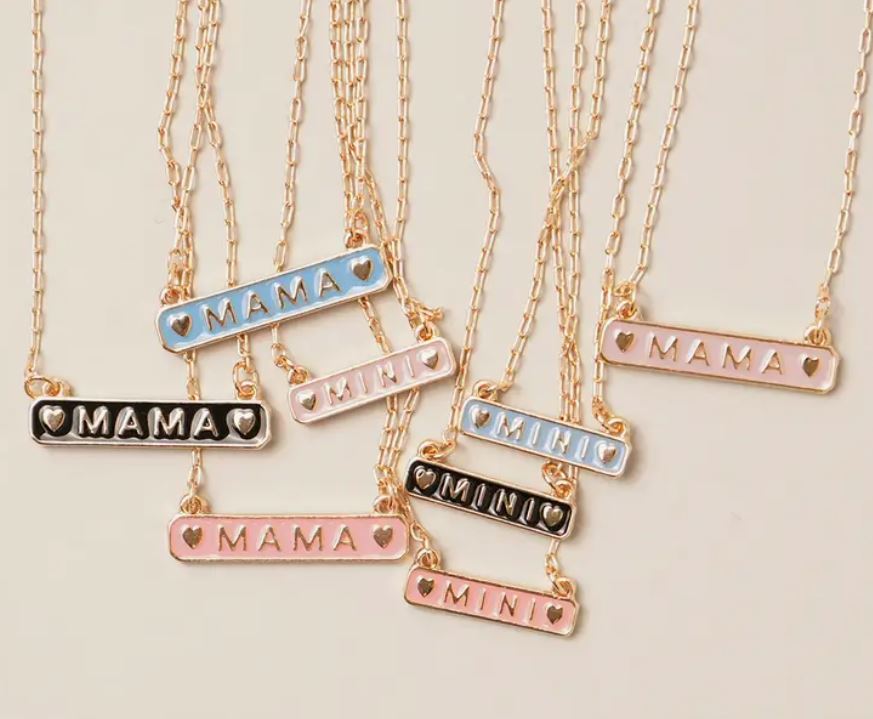 Mama & Mini Bar Necklace Set