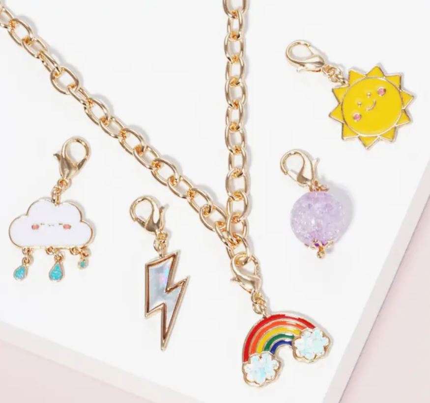 Kids Rainbow Charm Necklace Set