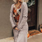 Khaki Waffle Knit Cardigan
