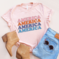 America Stacked Colorful Tee