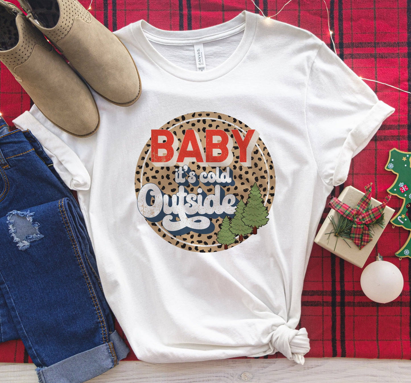 Baby It's Cold Outside Leopard Tee