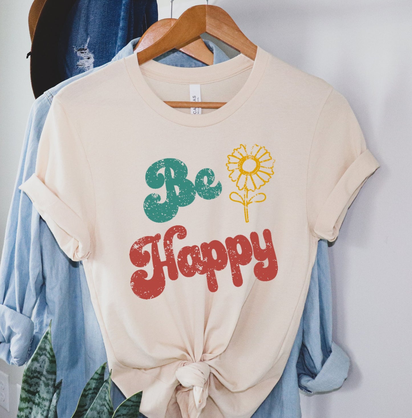 Be Happy Flower Tee