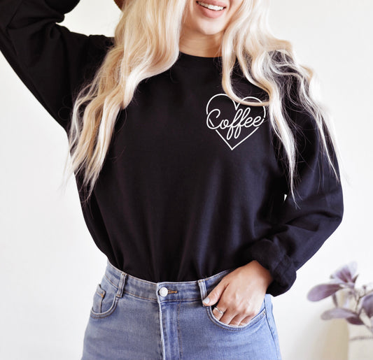 Coffee Pocket Heart Sweatshirt
