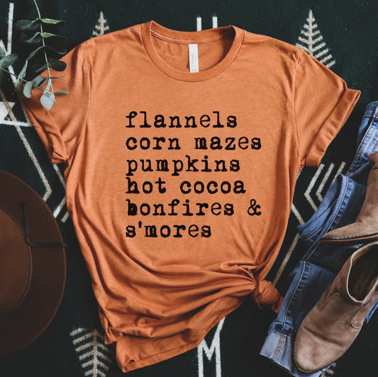 Flannels Corn Mazes & Pumpkins Tee
