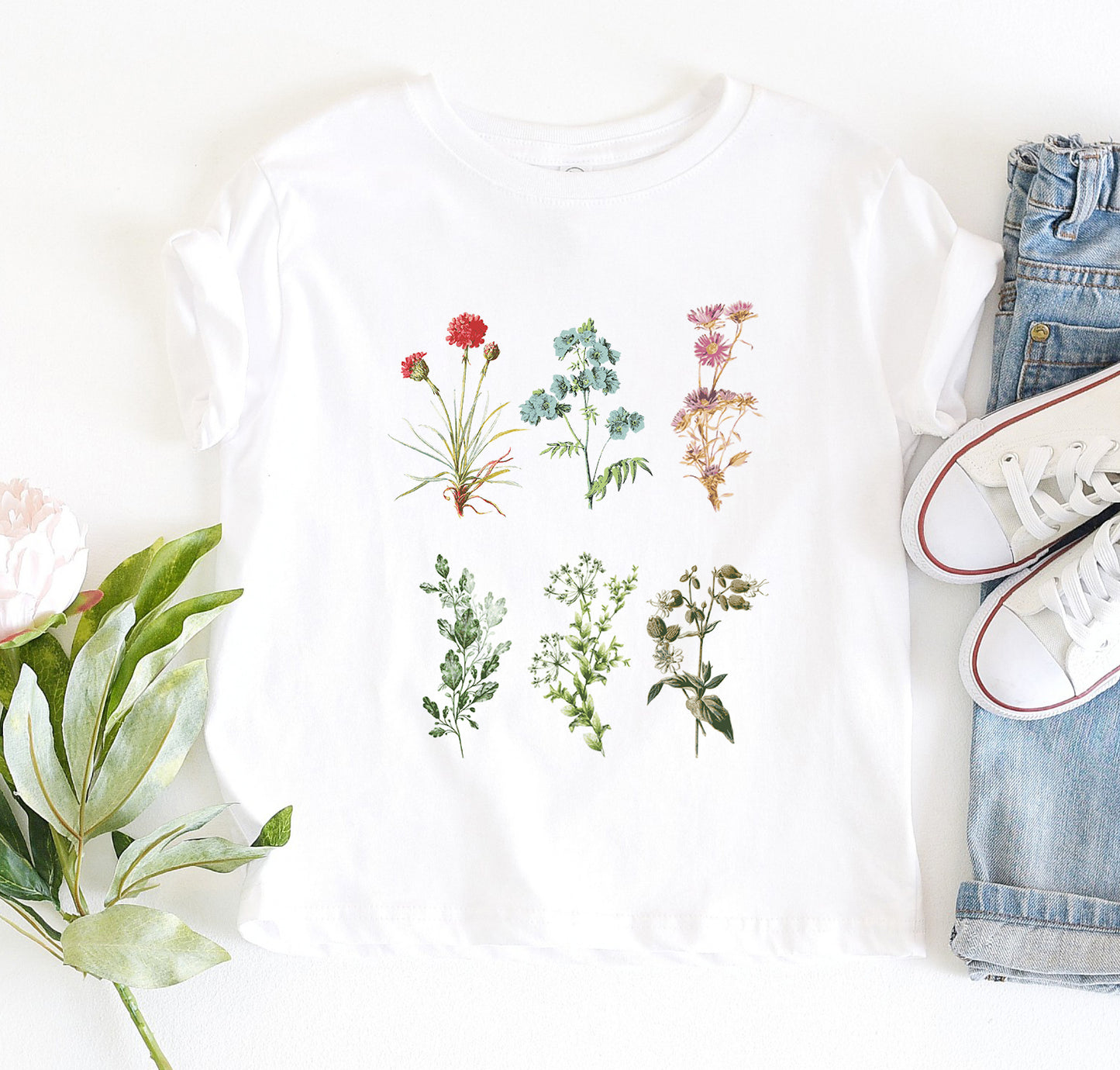 6 Colorful Flowers Kids Tee/Bodysuit