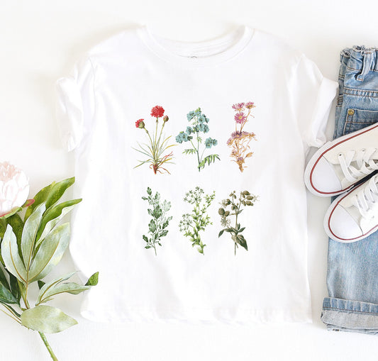6 Colorful Flowers Kids Tee/Bodysuit