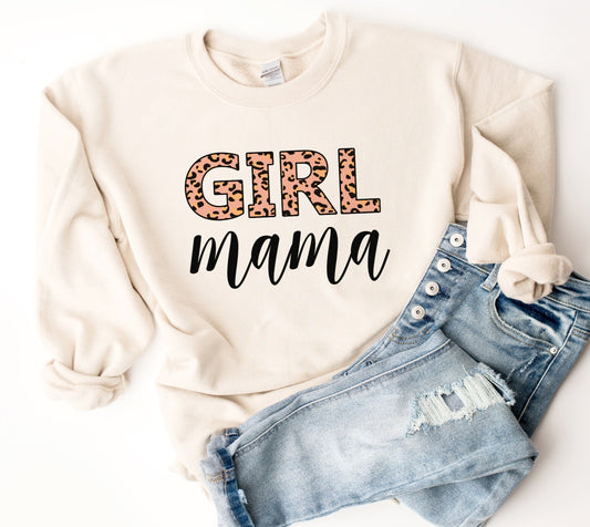 Girl Mama Leopard Print Sweatshirt