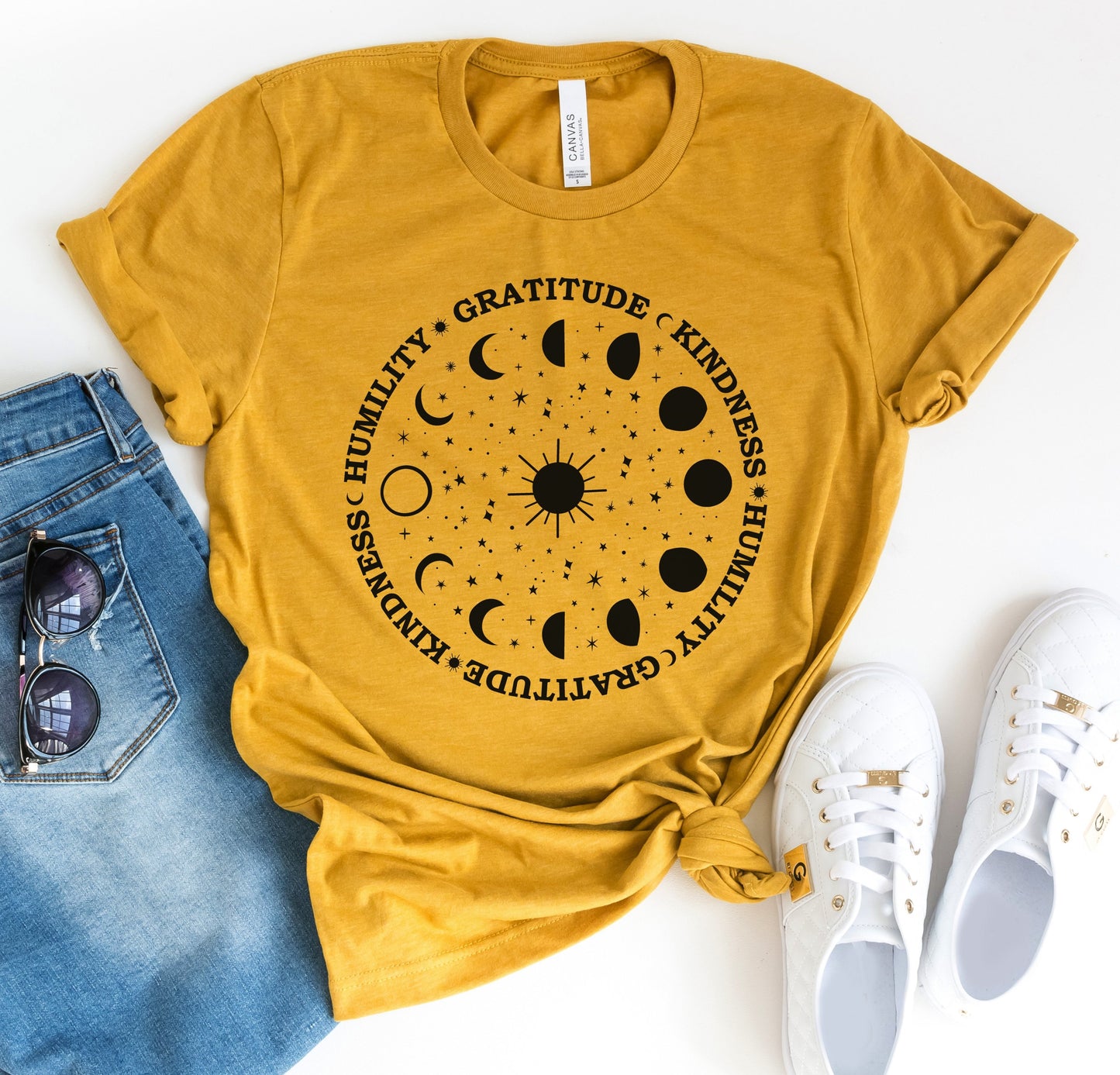 Gratitude Kindness Moon Phase Tee