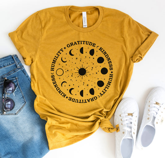 Gratitude Kindness Moon Phase Tee