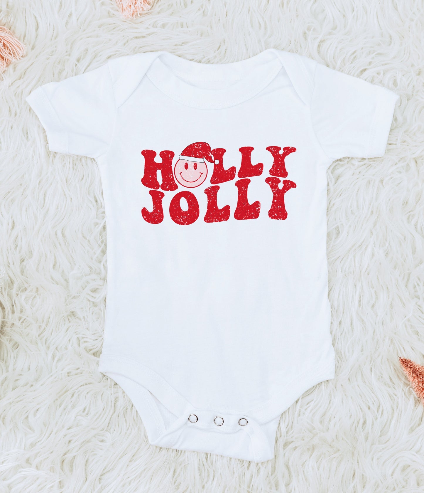 Holly Jolly Smiley Face Kids Tee/Bodysuit