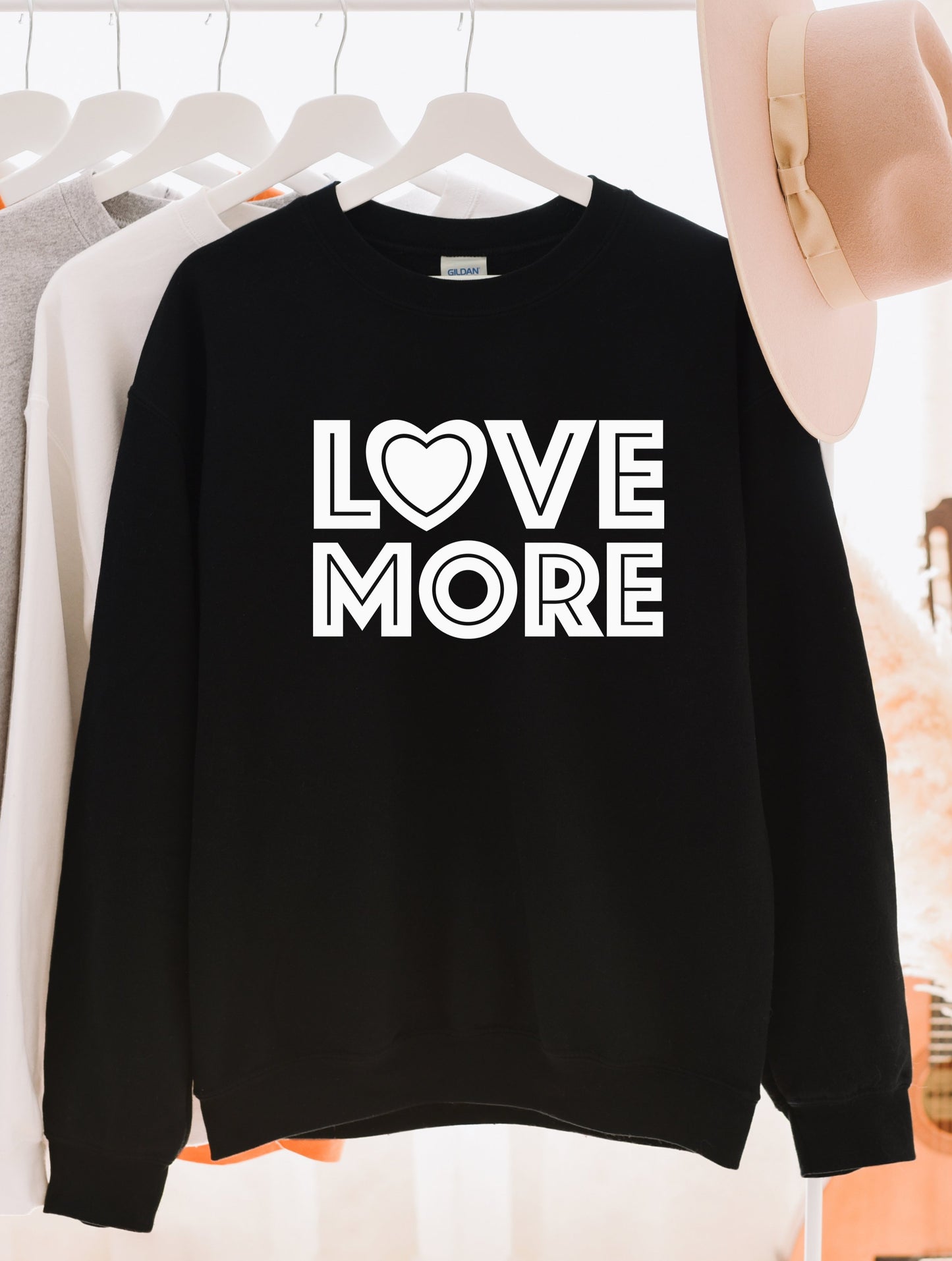 Love More White Print Sweatshirt