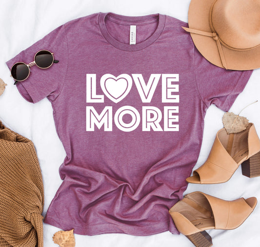 Love More White Print Tee