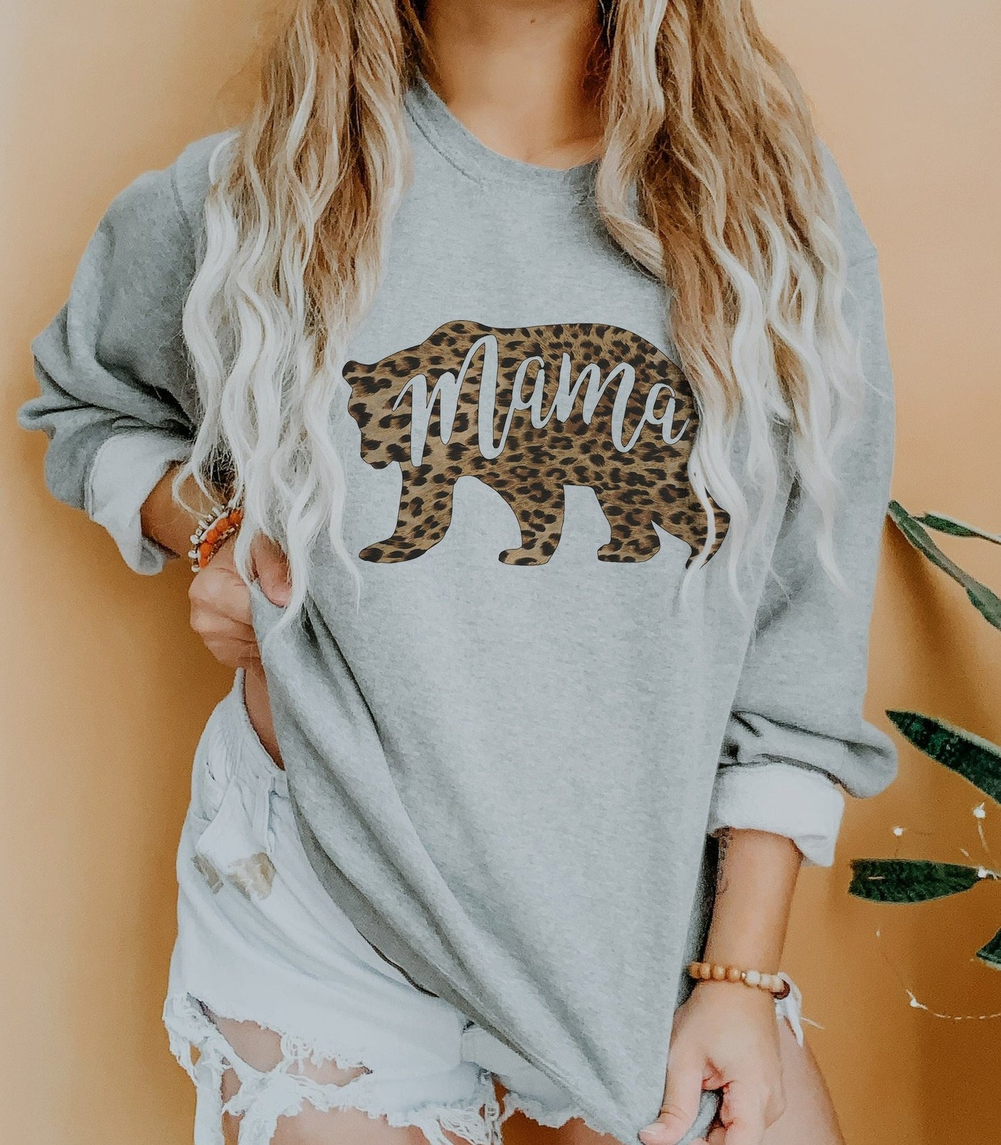 Mama Bear Leopard Sweatshirt
