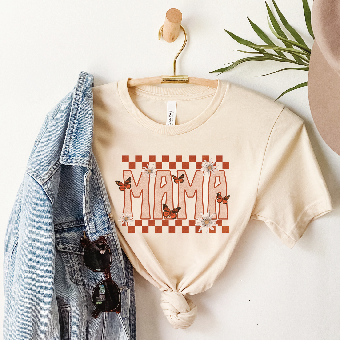 Mama Checker Floral Tee